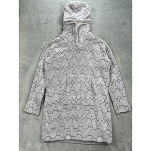 Disney Lounge Hoodie Womens Medium Gray Mickey Mouse Fleece Pullover